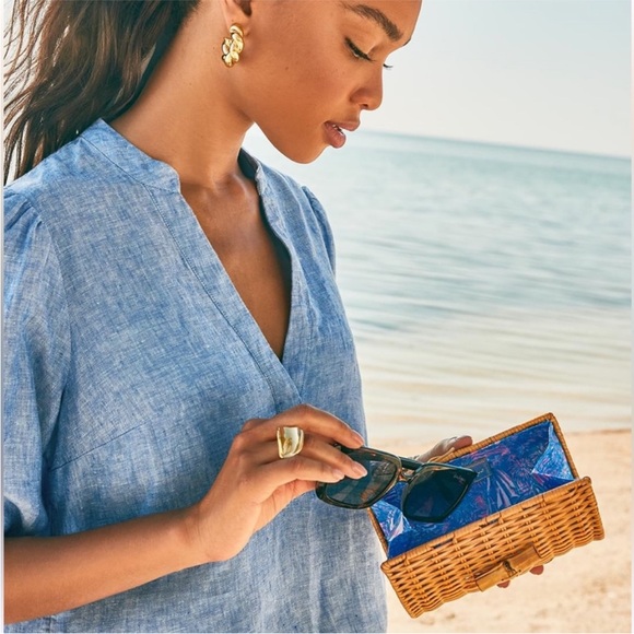 NWT Lilly Pulitzer Wicker Rattan Case Clutch Its A Sailabration - Picture 3 of 16